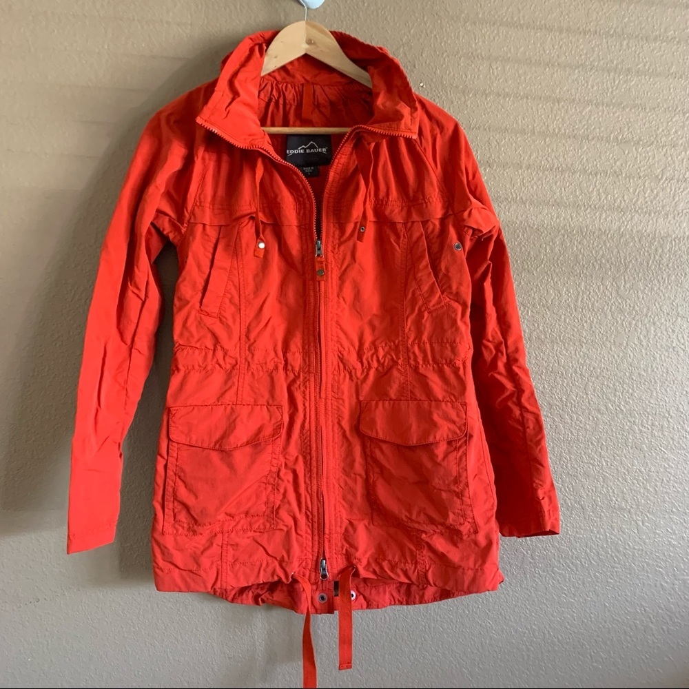 Eddie Bauer Travex Lightweight Burnt Orange Utility Jacket Size Small